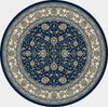 Dynamic Rugs Ancient Garden 57120 Blue/Ivory Area Rug Round Image