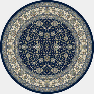 Dynamic Rugs Ancient Garden 57120 Blue/Ivory Area Rug Round Image