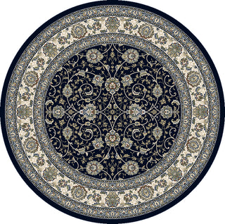 Dynamic Rugs Ancient Garden 57120 Blue/Ivory Area Rug Round Image