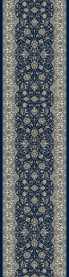Dynamic Rugs Ancient Garden 57120 Blue/Ivory Area Rug Roll Runner Image