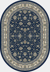 Dynamic Rugs Ancient Garden 57120 Blue/Ivory Area Rug Oval Shot