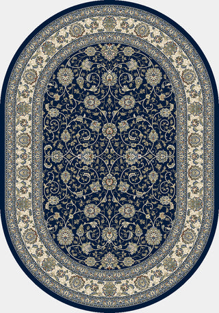 Dynamic Rugs Ancient Garden 57120 Blue/Ivory Area Rug Oval Shot