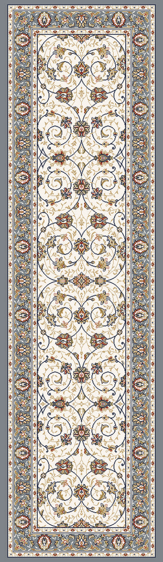 Dynamic Rugs Ancient Garden 57120 Ivory/Light Blue Area Rug Finished Runner Image