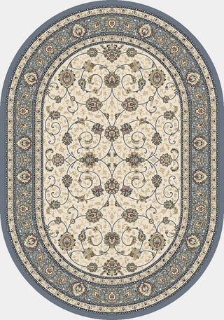 Dynamic Rugs Ancient Garden 57120 Ivory/Light Blue Area Rug Oval Image