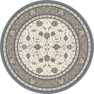 Dynamic Rugs Ancient Garden 57120 Ivory/Light Blue Area Rug Round Image