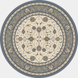 Dynamic Rugs Ancient Garden 57120 Ivory/Light Blue Area Rug Round Image