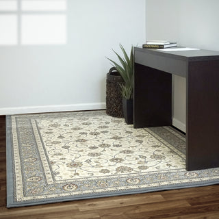 Dynamic Rugs Ancient Garden 57120 Ivory/Light Blue Area Rug Lifestyle Image Feature