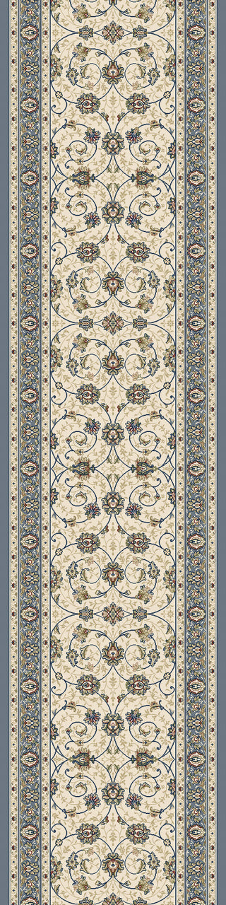 Dynamic Rugs Ancient Garden 57120 Ivory/Light Blue Area Rug Roll Runner Image