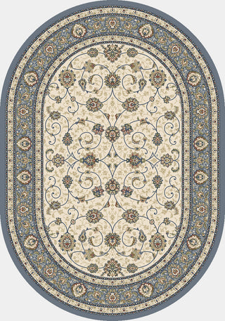 Dynamic Rugs Ancient Garden 57120 Ivory/Light Blue Area Rug Oval Shot