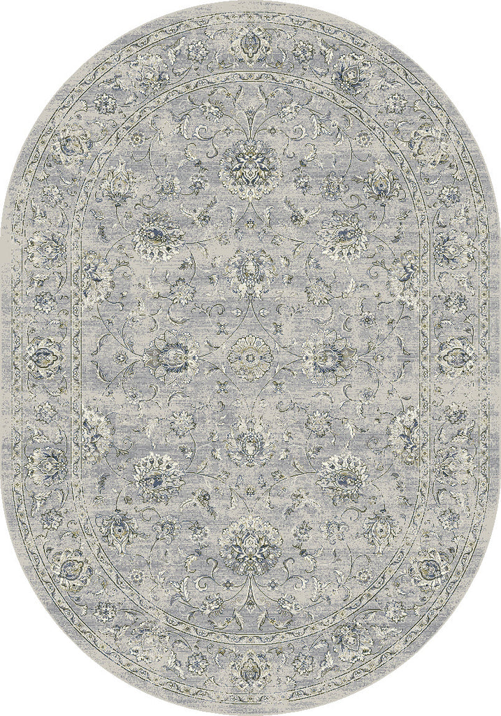 Dynamic Rugs Ancient Garden 57126 Silver/Grey Area Rug Oval Shot