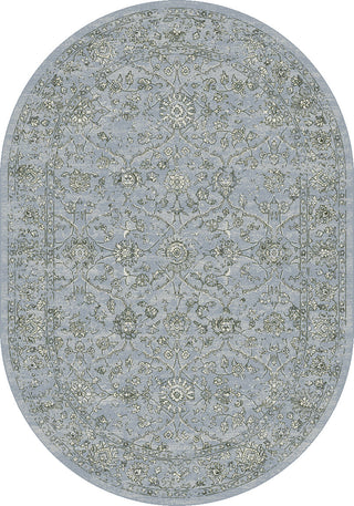 Dynamic Rugs Ancient Garden 57136 Steel Blue/Cream Area Rug Oval Image