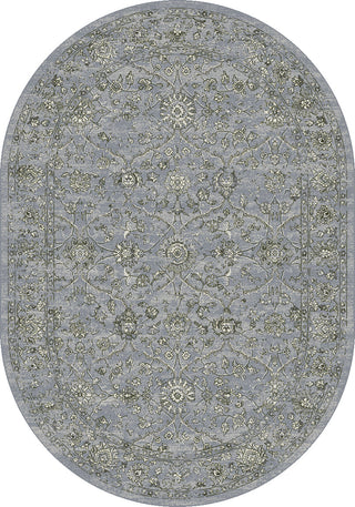 Dynamic Rugs Ancient Garden 57136 Steel Blue/Cream Area Rug Oval Image