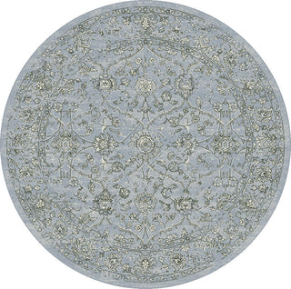 Dynamic Rugs Ancient Garden 57136 Steel Blue/Cream Area Rug Round Image