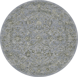 Dynamic Rugs Ancient Garden 57136 Steel Blue/Cream Area Rug Round Image