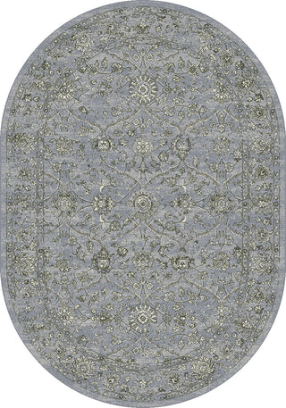 Dynamic Rugs Ancient Garden 57136 Steel Blue/Cream Area Rug Oval Shot