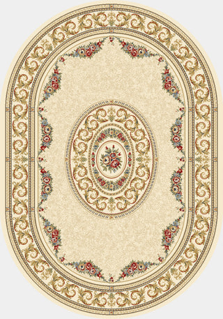 Dynamic Rugs Ancient Garden 57226 Ivory Area Rug Oval Shot