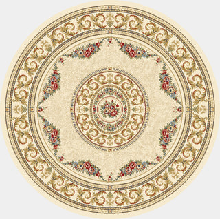 Dynamic Rugs Ancient Garden 57226 Ivory Area Rug Round Shot