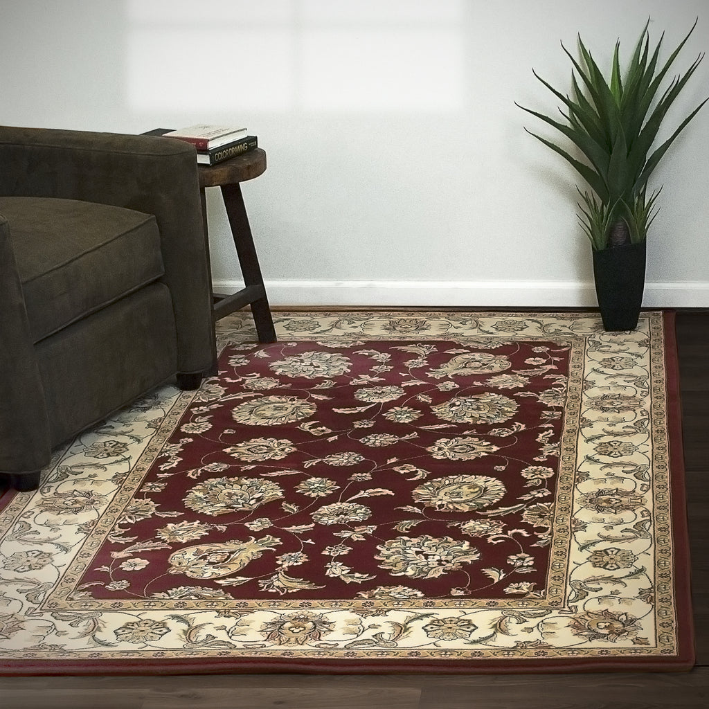 Dynamic Rugs Ancient Garden 57365 Red/Ivory Area Rug Lifestyle Image Feature