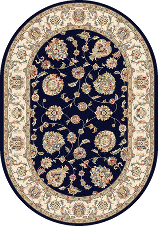 Dynamic Rugs Ancient Garden 57365 Blue/Ivory Area Rug Oval Image