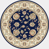 Dynamic Rugs Ancient Garden 57365 Blue/Ivory Area Rug Round Shot