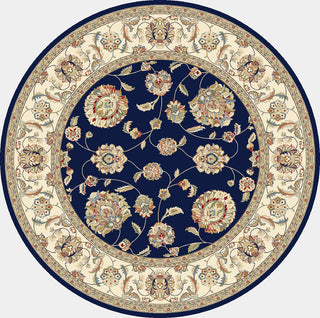 Dynamic Rugs Ancient Garden 57365 Blue/Ivory Area Rug Round Image