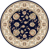 Dynamic Rugs Ancient Garden 57365 Blue/Ivory Area Rug Round Image