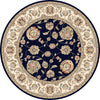 Dynamic Rugs Ancient Garden 57365 Blue/Ivory Area Rug Round Image