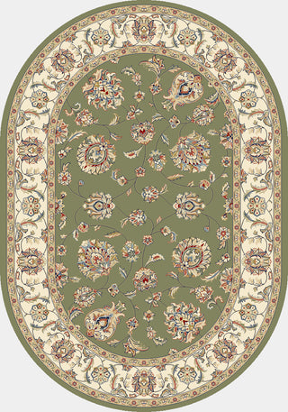 Dynamic Rugs Ancient Garden 57365 Green/Ivory Area Rug Oval Shot