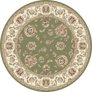 Dynamic Rugs Ancient Garden 57365 Green/Ivory Area Rug Round Image