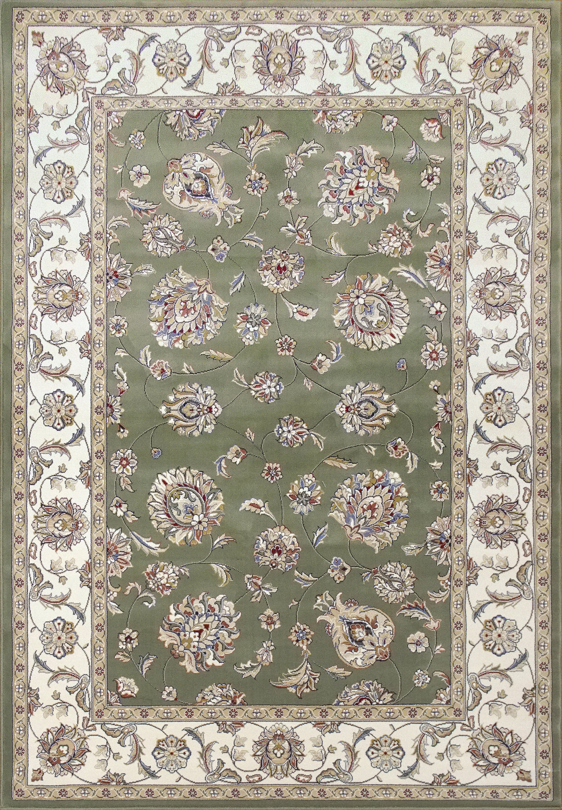 Dynamic Rugs Ancient Garden 57365 Green/Ivory Area Rug main image