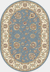 Dynamic Rugs Ancient Garden 57365 Light Blue/Ivory Area Rug Oval Shot