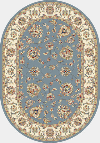 Dynamic Rugs Ancient Garden 57365 Light Blue/Ivory Area Rug Oval Shot