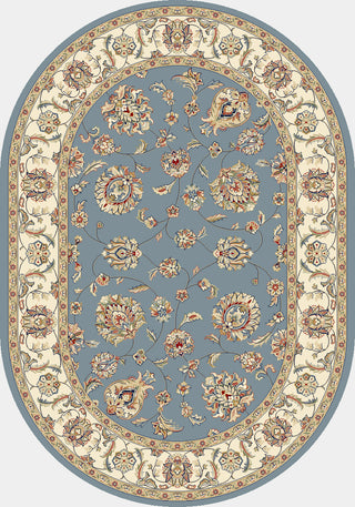 Dynamic Rugs Ancient Garden 57365 Light Blue/Ivory Area Rug Oval Image