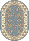 Dynamic Rugs Ancient Garden 57365 Light Blue/Ivory Area Rug Oval Image
