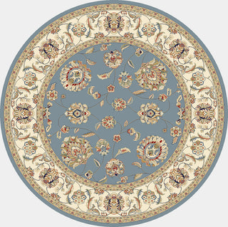 Dynamic Rugs Ancient Garden 57365 Light Blue/Ivory Area Rug Round Shot