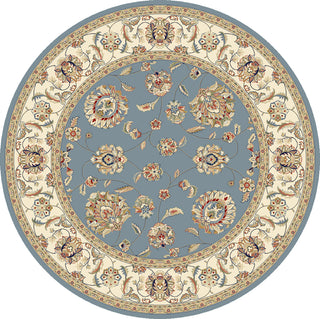 Dynamic Rugs Ancient Garden 57365 Light Blue/Ivory Area Rug Round Image