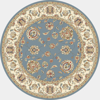 Dynamic Rugs Ancient Garden 57365 Light Blue/Ivory Area Rug Round Image