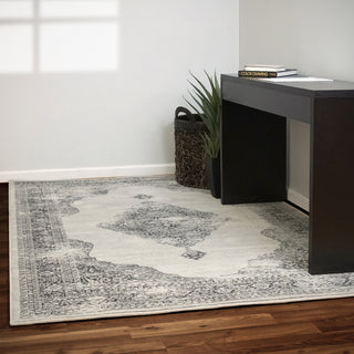 Dynamic Rugs Ancient Garden 57557 Soft Grey/Cream Area Rug Lifestyle Image Feature