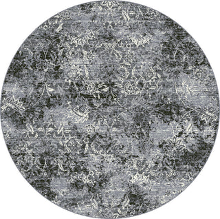 Dynamic Rugs Ancient Garden 57558 Steel Blue/Cream Area Rug Round Shot