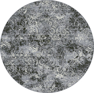 Dynamic Rugs Ancient Garden 57558 Steel Blue/Cream Area Rug Round Image