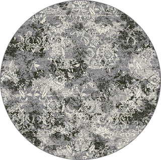 Dynamic Rugs Ancient Garden 57558 Grey Area Rug Round Shot