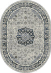 Dynamic Rugs Ancient Garden 57559 Silver/Blue Area Rug Oval Shot