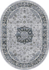 Dynamic Rugs Ancient Garden 57559 Silver/Blue Area Rug Oval Image
