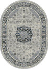 Dynamic Rugs Ancient Garden 57559 Silver/Blue Area Rug Oval Image