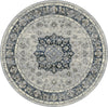 Dynamic Rugs Ancient Garden 57559 Silver/Blue Area Rug Round Image