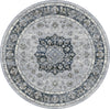 Dynamic Rugs Ancient Garden 57559 Silver/Blue Area Rug Round Image