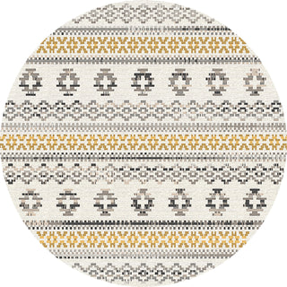 Dynamic Rugs Avery 6546 Ivory/Grey/Gold Area Rug Round Image