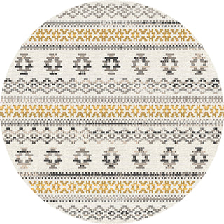 Dynamic Rugs Avery 6546 Ivory/Grey/Gold Area Rug Round Image