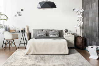 Dynamic Rugs Castilla 3558 Light Grey Area Rug Lifestyle Image Feature