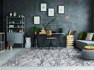 Dynamic Rugs Castilla 3638 Grey/Multi Area Rug Lifestyle Image Feature